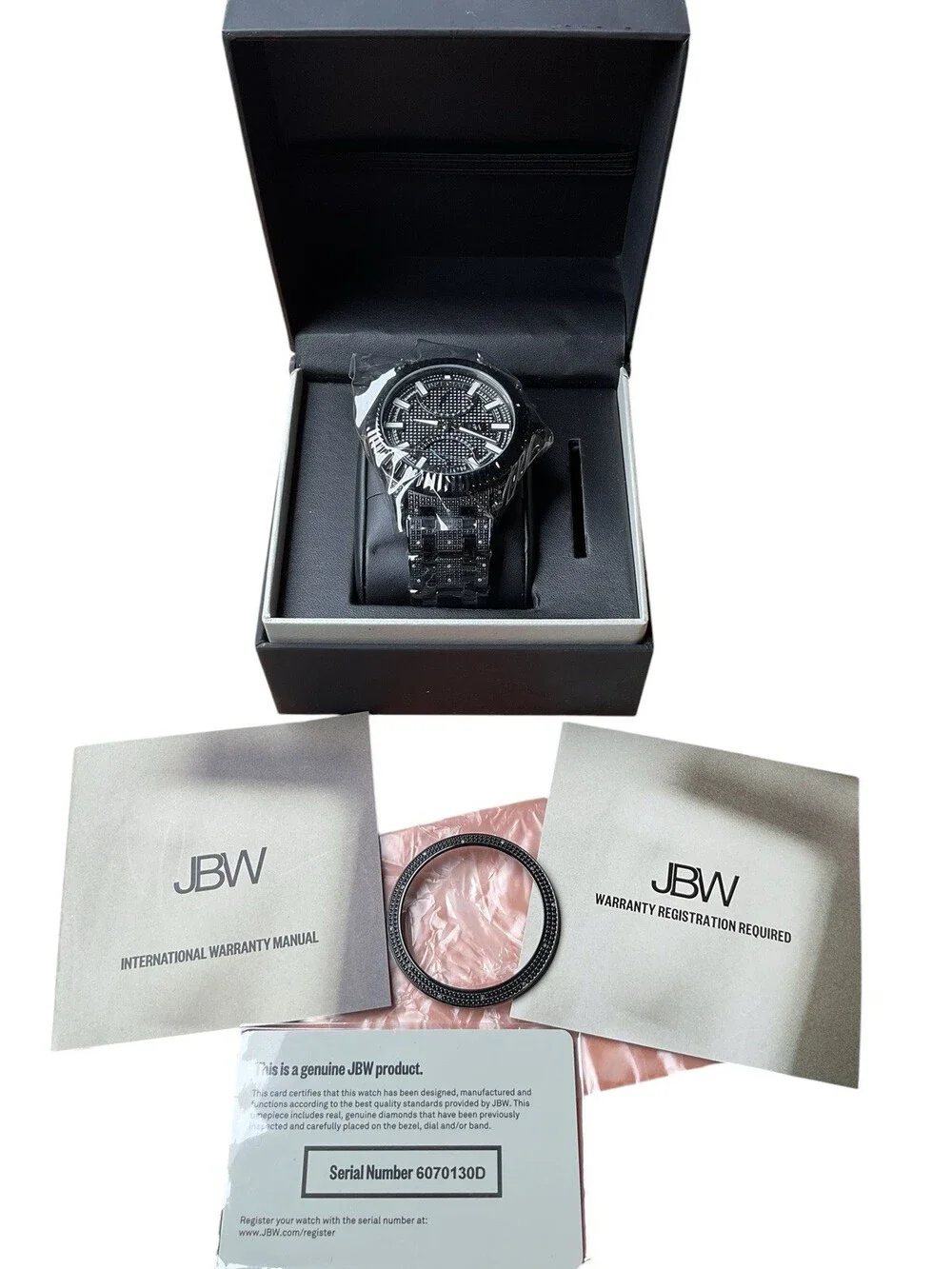JBW 47mm Special Edition Diamond Black Crowne J6363D 0098/1000 Mens Watch